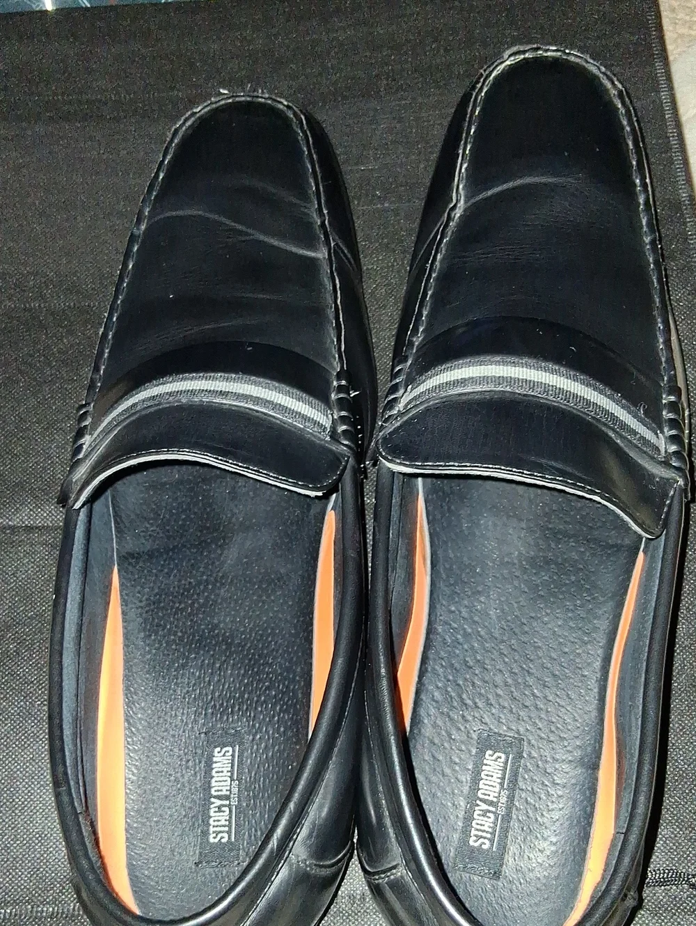 Stacy Adams Black Slip-On Penny Loafers Mens Size 14